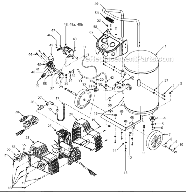 Page A Diagram and Parts List for HJ3002  Campbell Hausfeld Compressor
